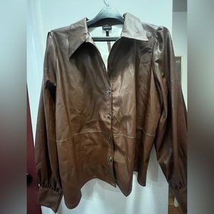 Who what wear - faux leather button up shirt - acts as jacket - size xxl